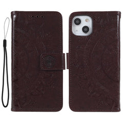 Stylish Imprinted Mandala Totem Pattern PU Leather Shockproof Flip Magnetic Case with Strap for iPhone 13 6.1 inc - TechGearPal