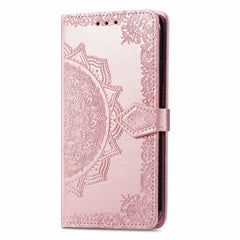 PU Leather Stand Case Wallet Cover with Embossed Mandala Flower for iPhone 13 mini 5.4 inch - TechGearPal