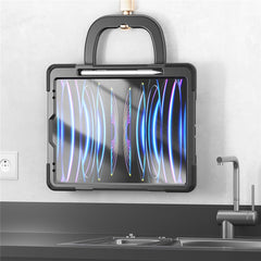 Magnetic-Absorbed Pen Slot Design Hybrid Tablet Cover with 360° Swivel Kickstand Case for iPad Pro 12.9 inch (2022) / (2021) / (2020) / (2018)