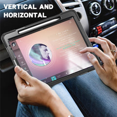 Magnetic-Absorbed Pen Slot Design Hybrid Tablet Cover with 360° Swivel Kickstand Case for iPad Pro 12.9 inch (2022) / (2021) / (2020) / (2018)