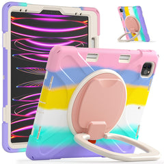 Magnetic-Absorbed Pen Slot Design Hybrid Tablet Cover with 360° Swivel Kickstand Case for iPad Pro 12.9 inch (2022) / (2021) / (2020) / (2018)