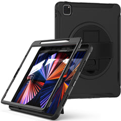 For iPad Air 13 (2025) / (2024) / Pro 12.9-inch (2021) 360° Rotary Kickstand PC + TPU Tablet Case with Magnetic-Absorbing Pen Slot