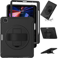 For iPad Air 13 (2025) / (2024) / Pro 12.9-inch (2021) 360° Rotary Kickstand PC + TPU Tablet Case with Magnetic-Absorbing Pen Slot