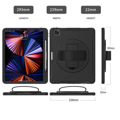 For iPad Air 13 (2025) / (2024) / Pro 12.9-inch (2021) 360° Rotary Kickstand PC + TPU Tablet Case with Magnetic-Absorbing Pen Slot