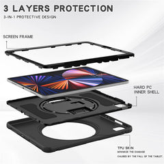 For iPad Air 13 (2025) / (2024) / Pro 12.9-inch (2021) 360° Rotary Kickstand PC + TPU Tablet Case with Magnetic-Absorbing Pen Slot