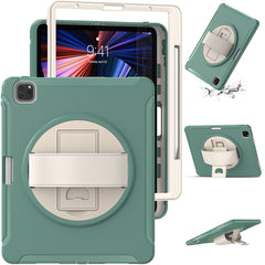 For iPad Air 13 (2025) / (2024) / Pro 12.9-inch (2021) 360° Rotary Kickstand PC + TPU Tablet Case with Magnetic-Absorbing Pen Slot