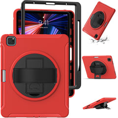 For iPad Air 13 (2025) / (2024) / Pro 12.9-inch (2021) 360° Rotary Kickstand PC + TPU Tablet Case with Magnetic-Absorbing Pen Slot
