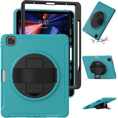 For iPad Air 13 (2025) / (2024) / Pro 12.9-inch (2021) 360° Rotary Kickstand PC + TPU Tablet Case with Magnetic-Absorbing Pen Slot