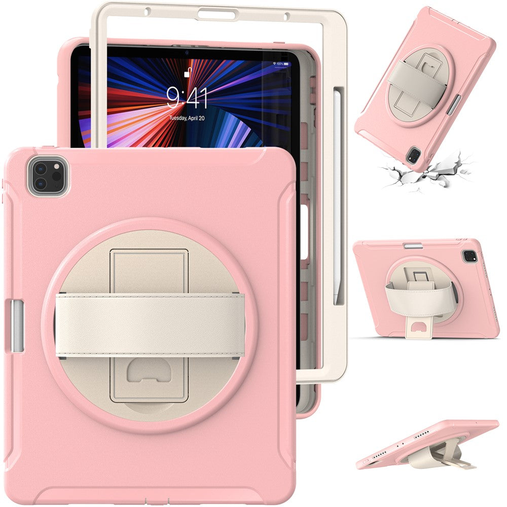 For iPad Air 13 (2025) / (2024) / Pro 12.9-inch (2021) 360° Rotary Kickstand PC + TPU Tablet Case with Magnetic-Absorbing Pen Slot