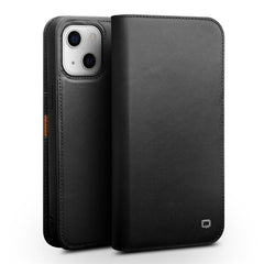QIALINO Top Layer Cowhide Leather Full Protection Stand Wallet Design Phone Cover Protector for iPhone 13 mini 5.4 inch - TechGearPal