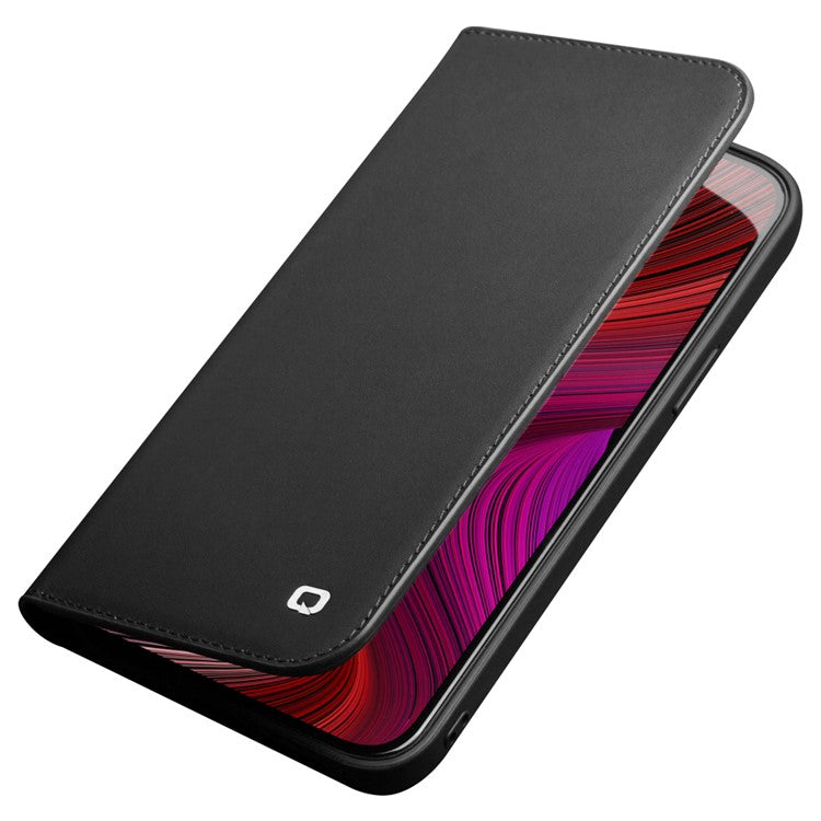 QIALINO Top Layer Cowhide Leather Full Protection Stand Wallet Design Phone Cover Protector for iPhone 13 mini 5.4 inch - TechGearPal