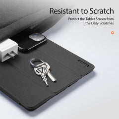 DUX DUCIS Domo Series Auto Wake / Sleep Leather Tri-Fold Stand Tablet Case with Pen Holder for iPad mini (2024) / mini (2021)
