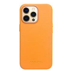 QIALINO Cowhide Leather Coated Protective Phone Case Shell Compatible with MagSafe Charging for iPhone 13 Pro Max 6.7 inc - TechGearPal