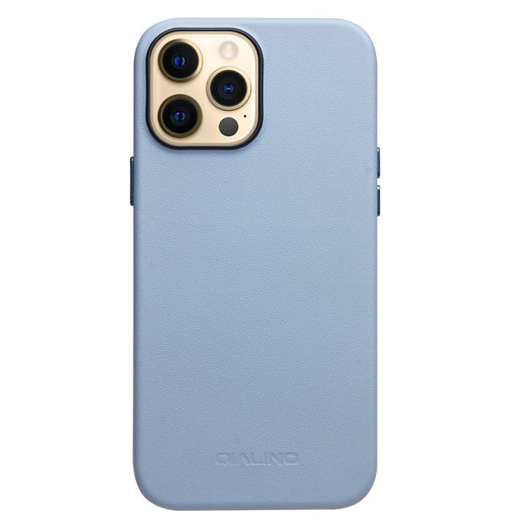 QIALINO Cowhide Leather Coated Protective Phone Case Shell Compatible with MagSafe Charging for iPhone 13 Pro Max 6.7 inc - TechGearPal