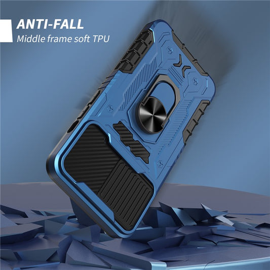 Full Protection Hard PC + TPU Hybrid Phone Case +Tempered Glass Film with Kickstand for iPhone 13 6.1 inc - TechGearPal