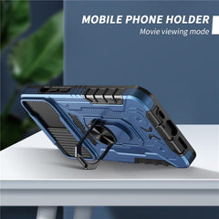 Full Protection Hard PC + TPU Hybrid Phone Case +Tempered Glass Film with Kickstand for iPhone 13 6.1 inc - TechGearPal