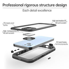 REDPEPPER Dot+ Series IP68 Waterproof IP6X Dustproof Drop-Proof Transparent Back Phone Case for iPhone 13 6.1 inc - TechGearPal