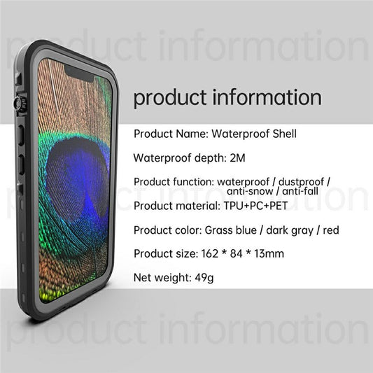 REDPEPPER Dot+ Series IP68 Waterproof IP6X Dustproof Drop-Proof Transparent Back Phone Case for iPhone 13 6.1 inc - TechGearPal