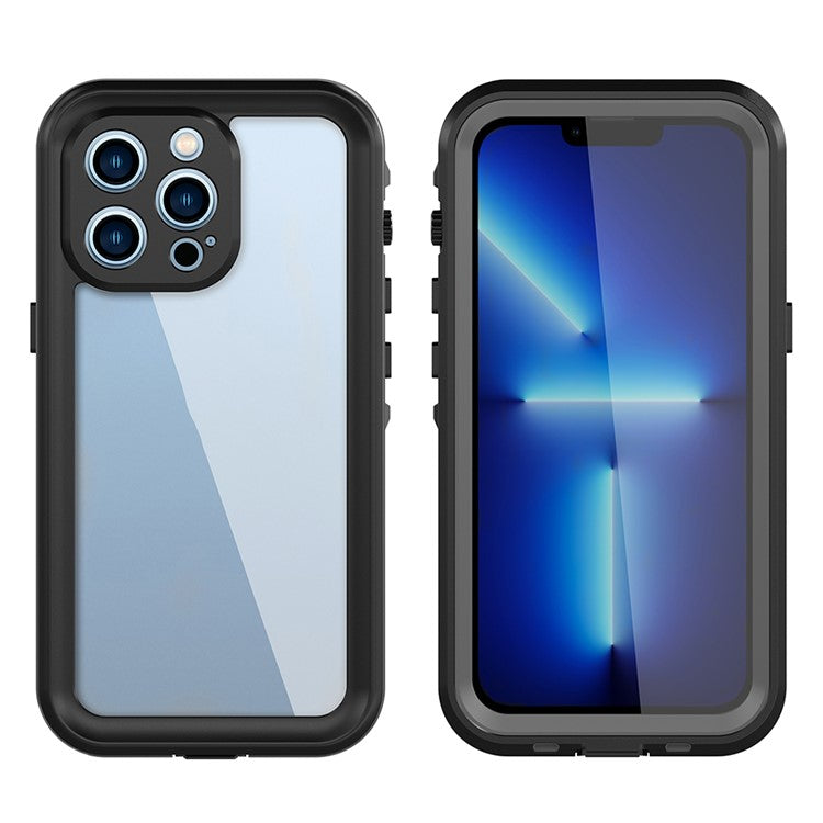 REDPEPPER Dot+ Series Anti-Fall Transparent Back IP68 Waterproof IP6X Dustproof Hybrid Phone Case for iPhone 13 Pro 6.1 inc - TechGearPal