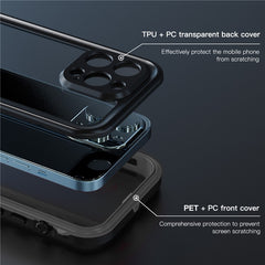 REDPEPPER Dot+ Series Anti-Fall Transparent Back IP68 Waterproof IP6X Dustproof Hybrid Phone Case for iPhone 13 Pro 6.1 inc - TechGearPal