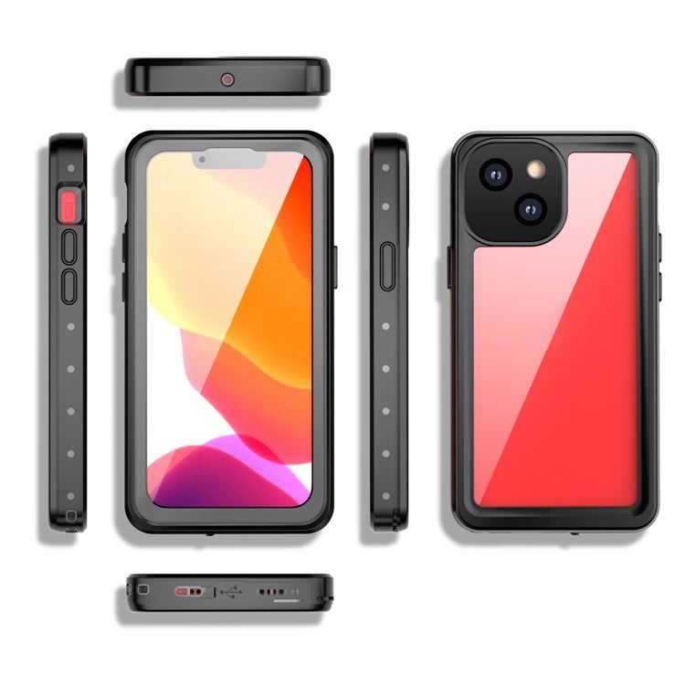 REDPEPPER PRO Series For iPhone 13 mini Drop-Proof IP68 Waterproof Cover Transparent Back Phone Case - TechGearPal