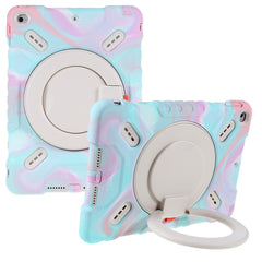 PEPKOO For iPad 10.2 (2021)(2020)(2019)/Air 10.5 inch (2019) 360 Degree Rotation Kickstand PC + Silicone Smart Tablet Case Cover