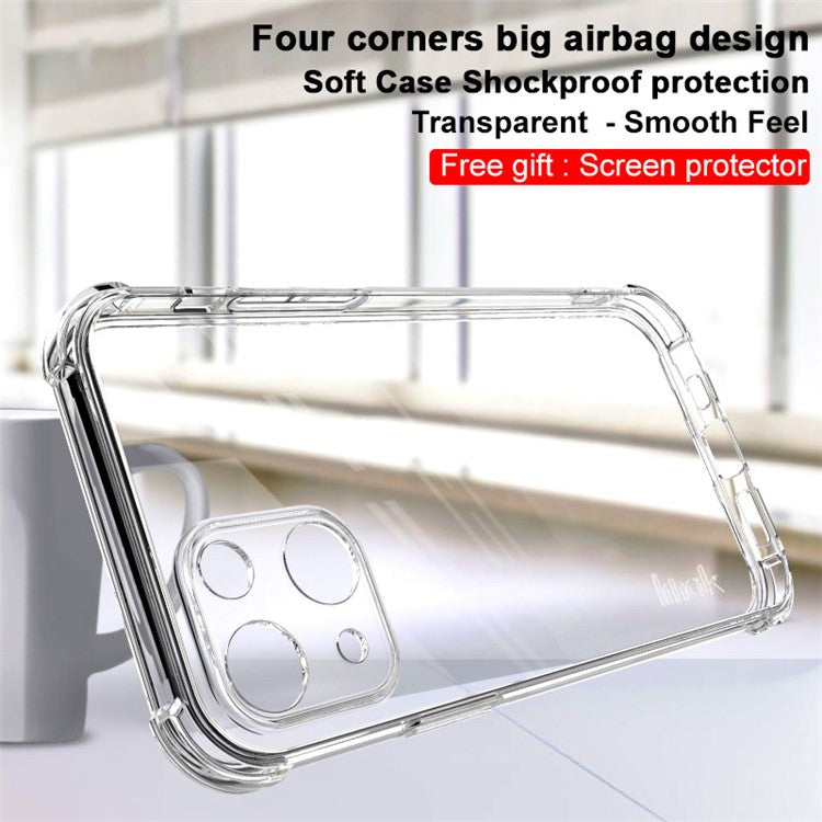 IMAK Four-Corner Airbag Armor Shockproof Anti-Scratch Soft TPU Phone Case with Screen Protector for iPhone 13 mini 5.4 inch - TechGearPal