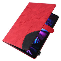 For iPad Pro 12.9 (2022) / (2021) / (2020) / (2018) Leather Case Wallet Stand Color Splicing Phone Cover