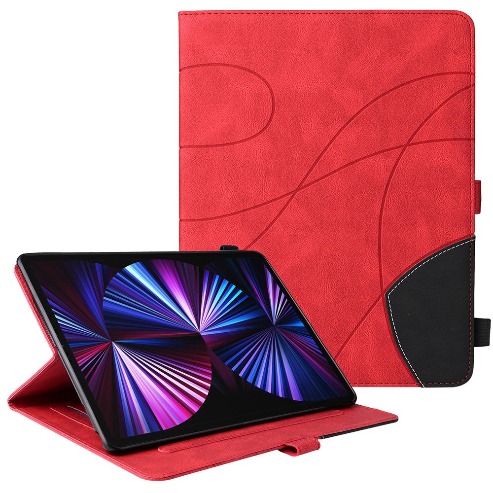For iPad Pro 12.9 (2022) / (2021) / (2020) / (2018) Leather Case Wallet Stand Color Splicing Phone Cover
