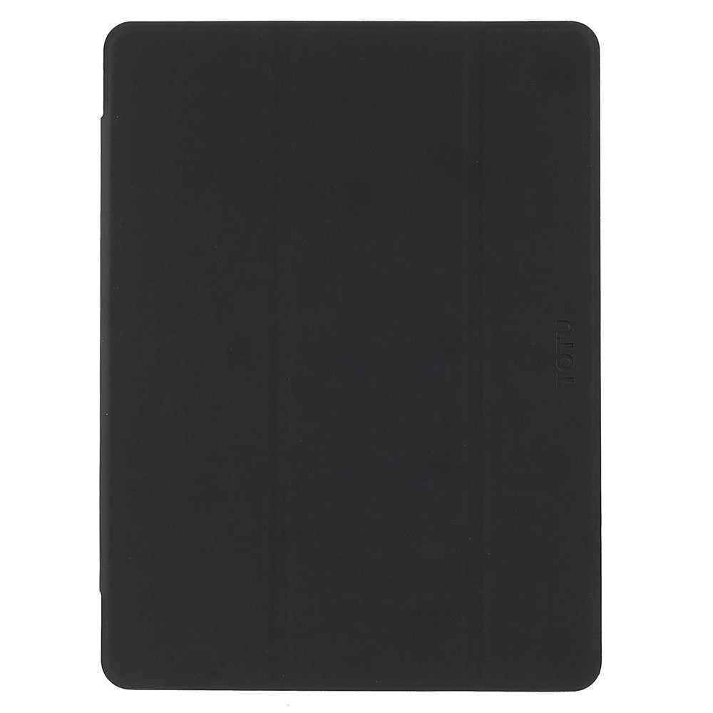 TOTU AA-166 Tri-fold Stand Auto Wake/Sleep Pencil Holder Flip Clear Back Design PU Leather + TPU Case for iPad 10.2 (2019)/(2020)/(2021)