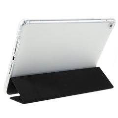 TOTU AA-166 Tri-fold Stand Auto Wake/Sleep Pencil Holder Flip Clear Back Design PU Leather + TPU Case for iPad 10.2 (2019)/(2020)/(2021)