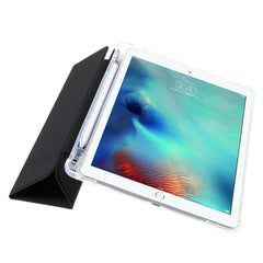 TOTU AA-166 Tri-fold Stand Auto Wake/Sleep Pencil Holder Flip Clear Back Design PU Leather + TPU Case for iPad 10.2 (2019)/(2020)/(2021)