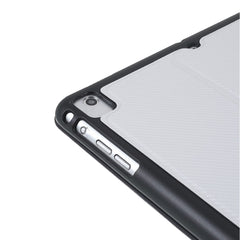Étui de protection intelligent en cuir PU avec support en fibre de carbone et porte-crayon pour iPad 9,7 pouces (2017)/(2018) / Air (2013)/Air 2 / iPad Pro 9,7 pouces (2016) 