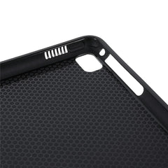 Étui de protection intelligent en cuir PU avec support en fibre de carbone et porte-crayon pour iPad 9,7 pouces (2017)/(2018) / Air (2013)/Air 2 / iPad Pro 9,7 pouces (2016) 