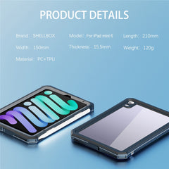 SHELLBOX For iPad mini (2024) / (2021) 2m Drop-Resistant IP68 Waterproof Case Protective Shell with Kickstand