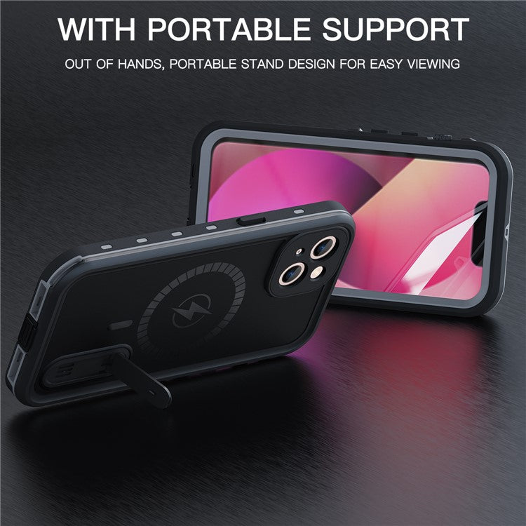 REDPEPPER IP68 Waterproof Anti-Scratch Protective Case with Kickstand and Lanyard for iPhone 13 6.1 inch Compatible with Magsafe Magnetic Chargin - TechGearPal