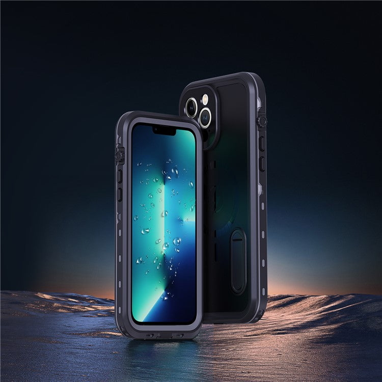 REDPEPPER Kickstand PC+TPU Shockproof IP68 Waterproof Case with Lanyard for iPhone 13 Pro Max 6.7 inch Compatible with Magsafe Magnetic Chargin - TechGearPal