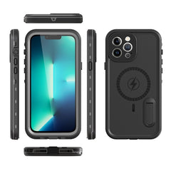 REDPEPPER Kickstand PC+TPU Shockproof IP68 Waterproof Case with Lanyard for iPhone 13 Pro Max 6.7 inch Compatible with Magsafe Magnetic Chargin - TechGearPal