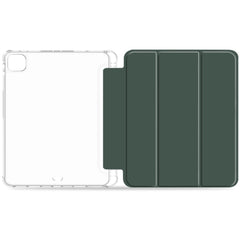 Anti-drop Trifold Stand Protective Cover Shockproof Transparent Tablet Case with Pencil Holder for iPad Pro 12.9-inch (2021)