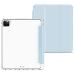 Anti-drop Trifold Stand Protective Cover Shockproof Transparent Tablet Case with Pencil Holder for iPad Pro 12.9-inch (2021)