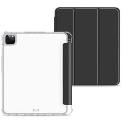 Anti-drop Trifold Stand Protective Cover Shockproof Transparent Tablet Case with Pencil Holder for iPad Pro 12.9-inch (2021)
