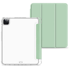 Anti-drop Trifold Stand Protective Cover Shockproof Transparent Tablet Case with Pencil Holder for iPad Pro 12.9-inch (2021)