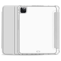 Anti-drop Trifold Stand Protective Cover Shockproof Transparent Tablet Case with Pencil Holder for iPad Pro 12.9-inch (2021)