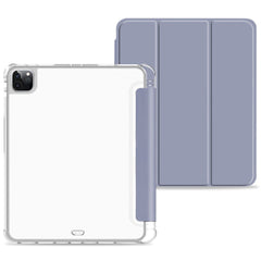 Anti-drop Trifold Stand Protective Cover Shockproof Transparent Tablet Case with Pencil Holder for iPad Pro 12.9-inch (2021)