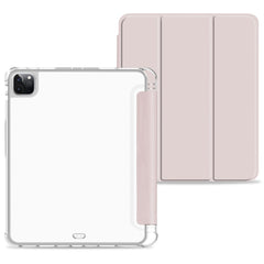 Anti-drop Trifold Stand Protective Cover Shockproof Transparent Tablet Case with Pencil Holder for iPad Pro 12.9-inch (2021)