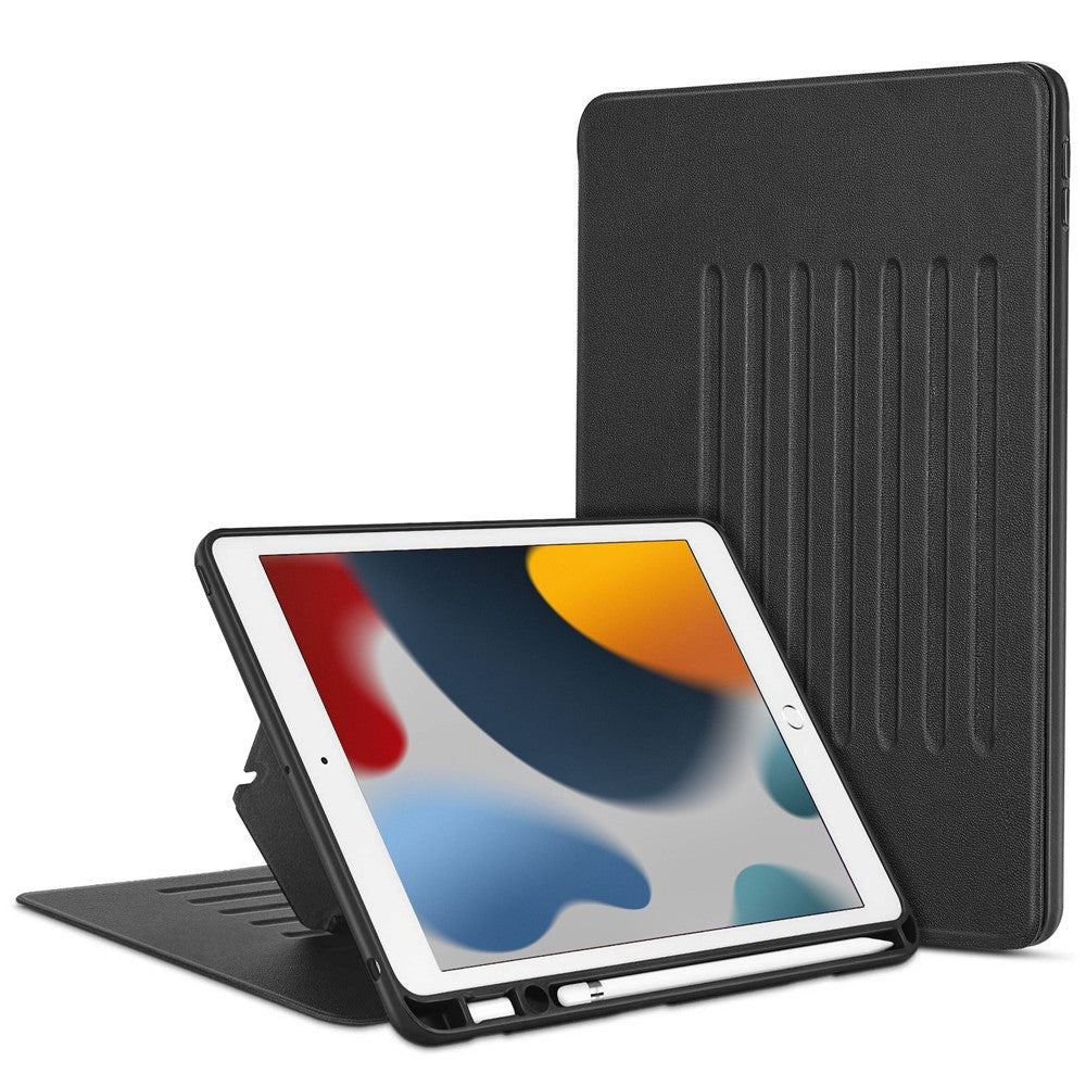 ESR Sentry Multi-Angle Viewing Stand Case for iPad 10.2 (2021)/(2020)/(2019), PU Leather+PC+TPU Magnetic Tablet Cover with Pencil Holder