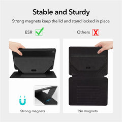ESR Sentry Multi-Angle Viewing Stand Case for iPad 10.2 (2021)/(2020)/(2019), PU Leather+PC+TPU Magnetic Tablet Cover with Pencil Holder