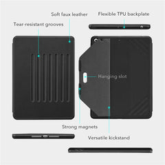 ESR Sentry Multi-Angle Viewing Stand Case for iPad 10.2 (2021)/(2020)/(2019), PU Leather+PC+TPU Magnetic Tablet Cover with Pencil Holder