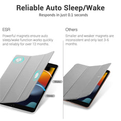 ESR Rebound Series for iPad 10.2 (2021)/(2020)/(2019) Tablet Case, Auto Wake/Sleep Folio Trifold Stand PU Leather TPU Back Shockproof Cover