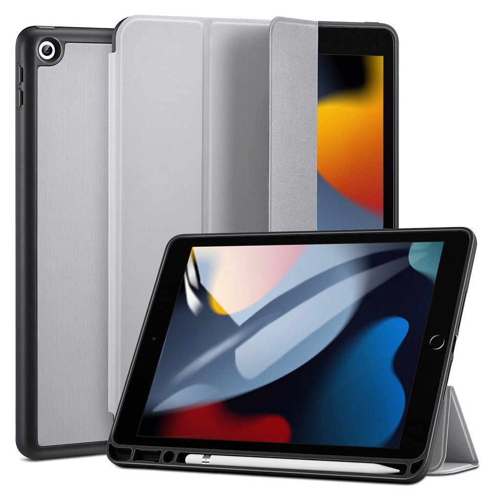 ESR Rebound Series Trifold Stand Smart Case for iPad 10.2 (2021)/(2020)/(2019), PU Leather+Soft TPU Back Shockproof Cover with Pen Holder